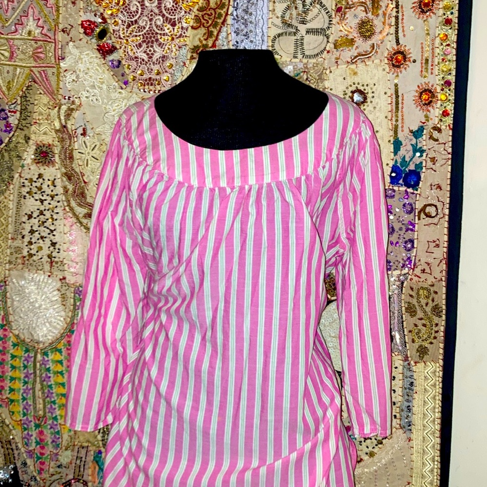 100% Polyester Zebra Print 7 Buttoned Collared Bl… - image 1